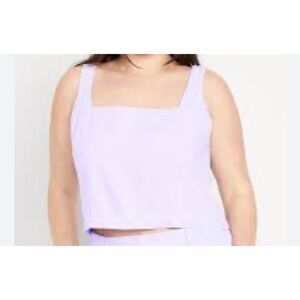 Old Navy Cropped Tank Top Linen Blend Lavender Aura Womens XXL TALL
